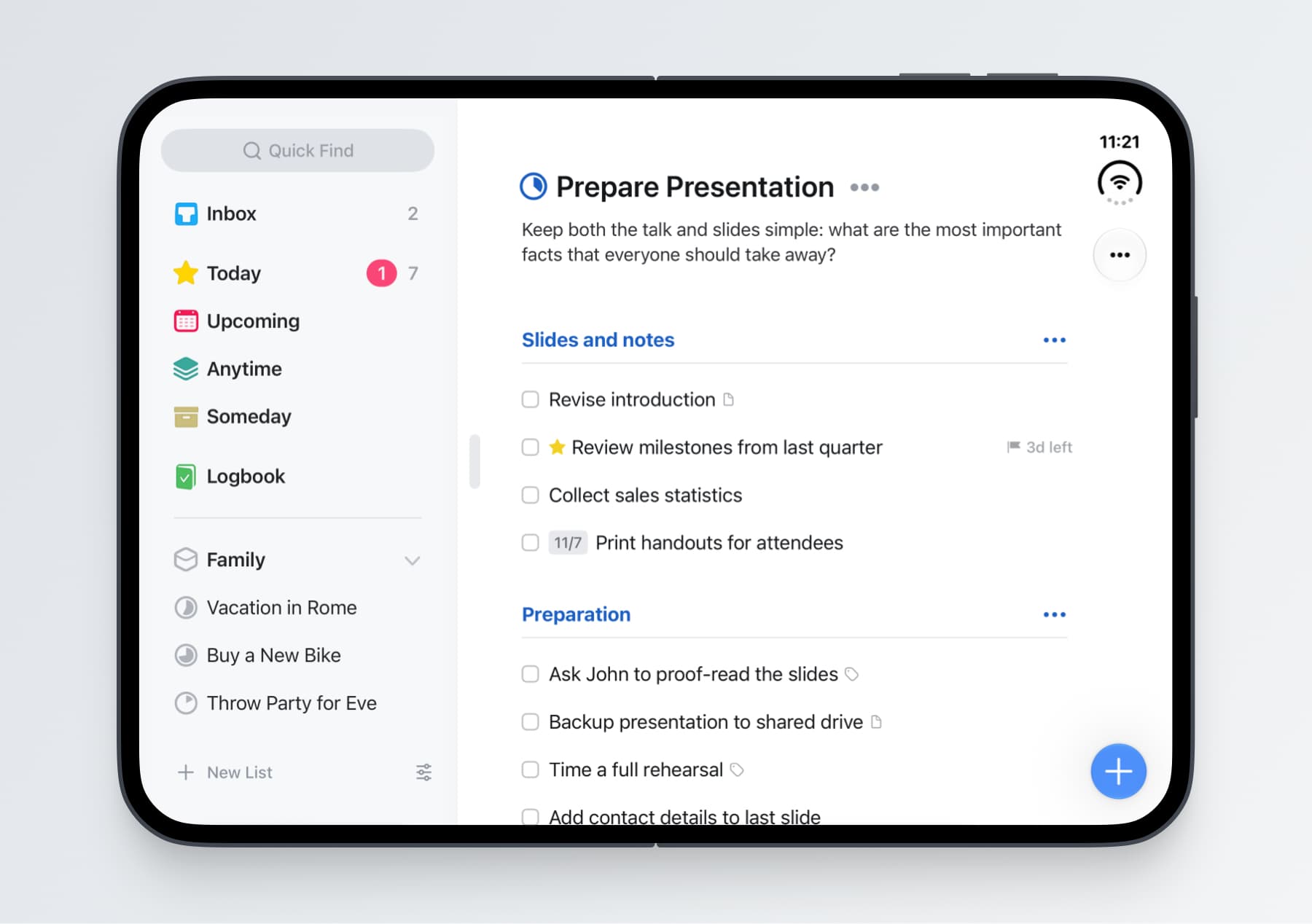 Open. Your list meets its sidebar.